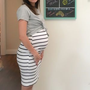Maternity Motherhood Layered Striped Dress